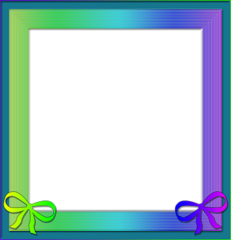 Colorful Gradient Framewith Bows PNG Image