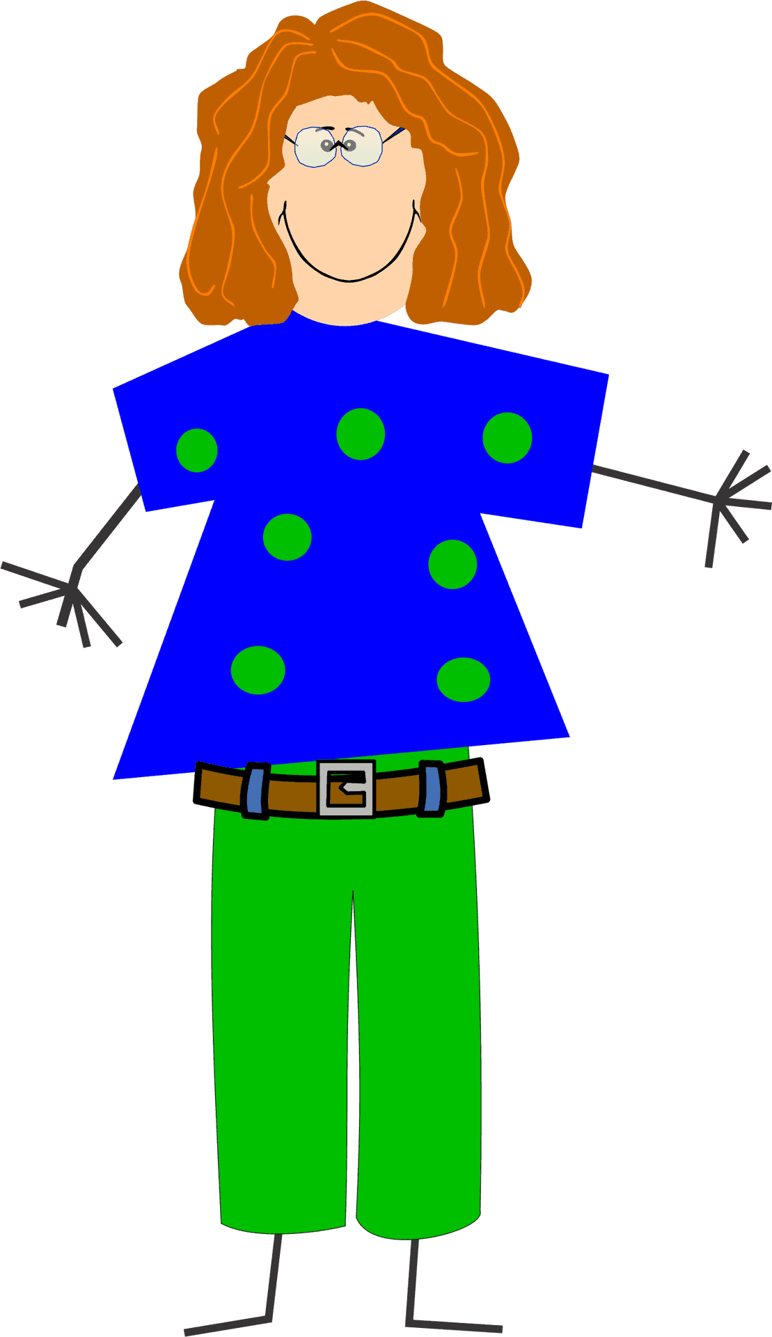 Colorful Grandma Cartoon Drawing PNG Image