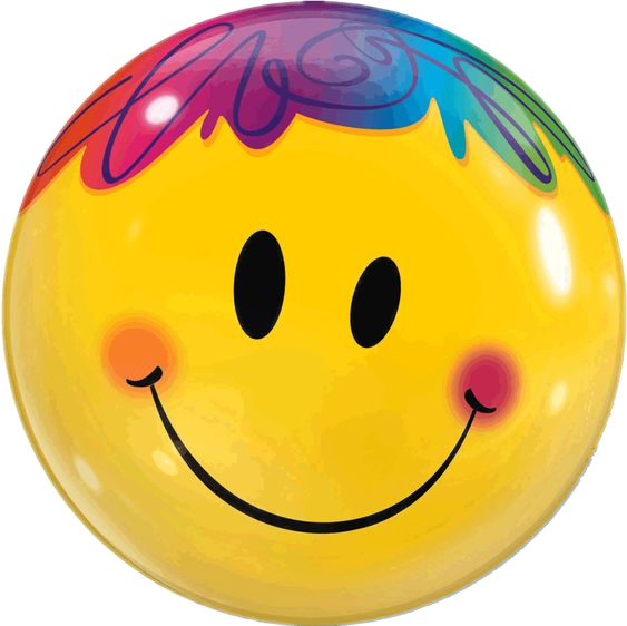 Colorful Hair Smiley Face Emoji.png PNG Image