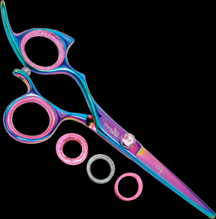 Colorful Hairdressing Scissors PNG Image