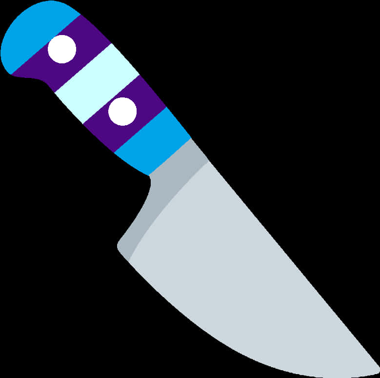 Colorful Handle Kitchen Knife Vector PNG Image