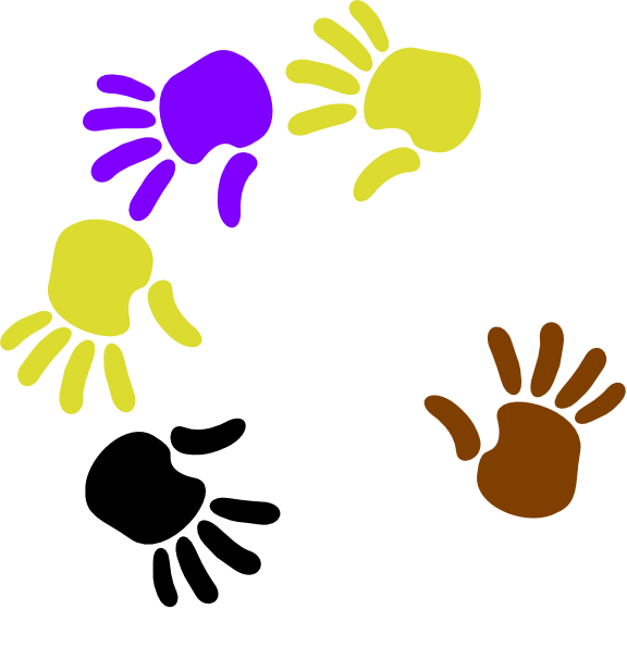 Colorful Handprints Clipart PNG Image