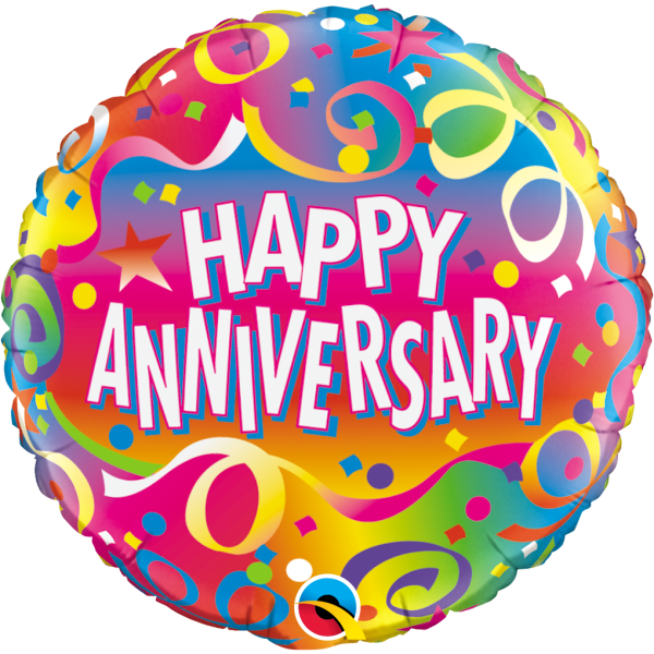 Colorful Happy Anniversary Balloon PNG Image