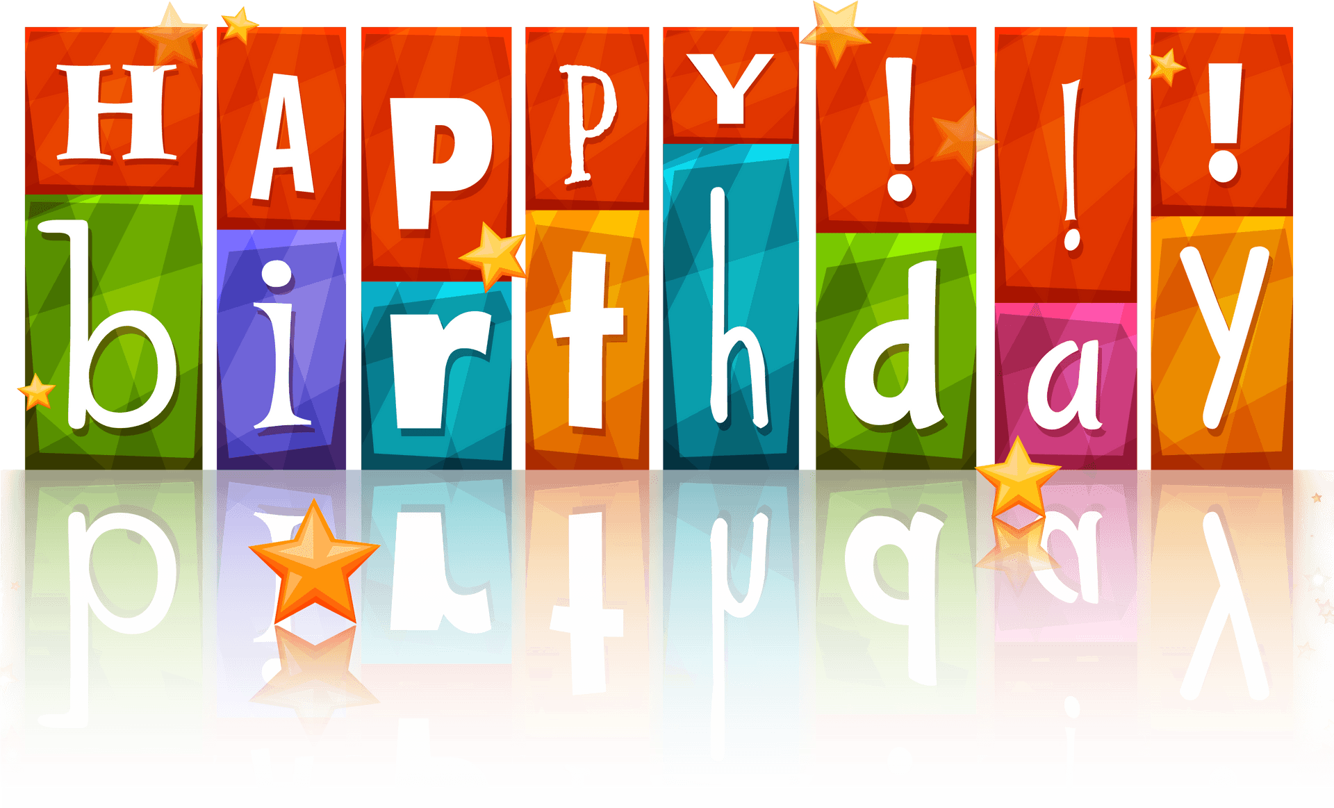 Colorful Happy Birthday Blocks Background PNG Image