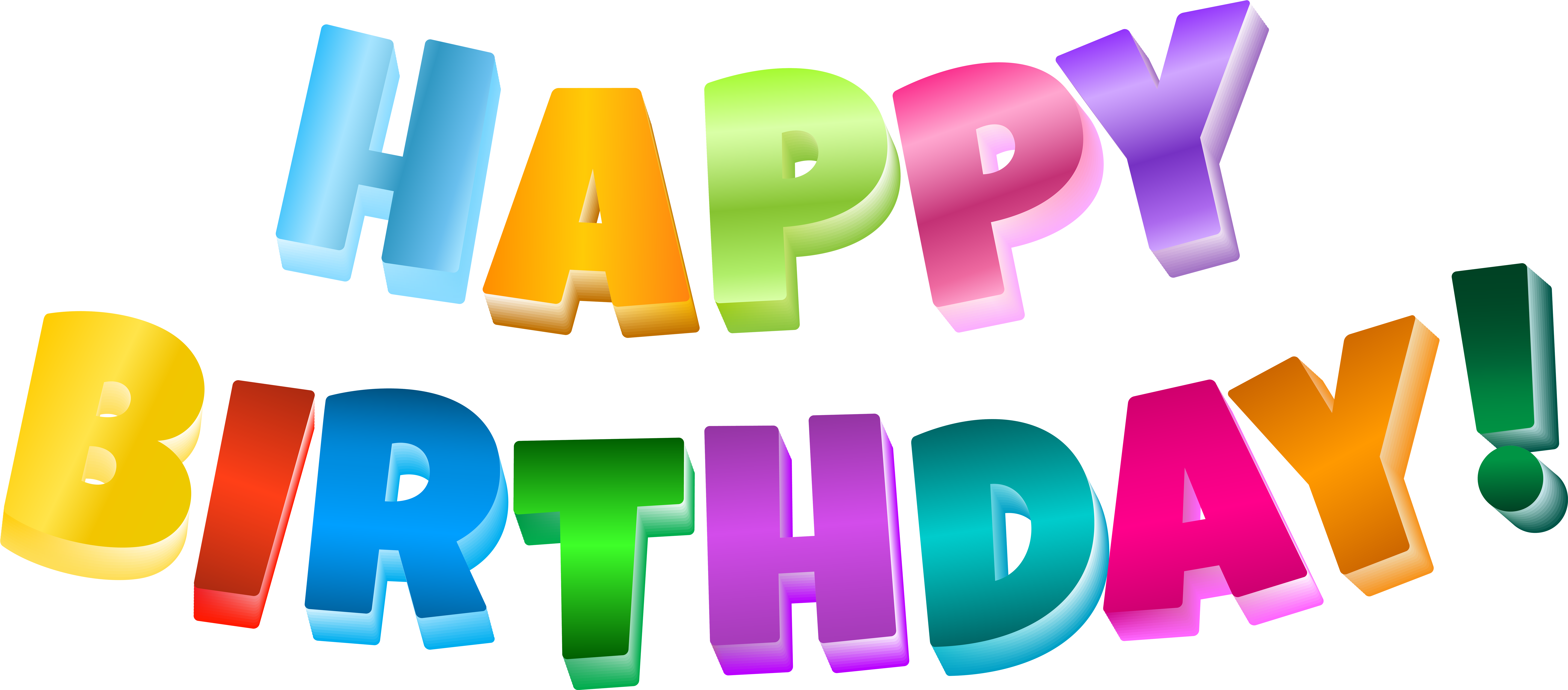 Colorful Happy Birthday Text PNG Image