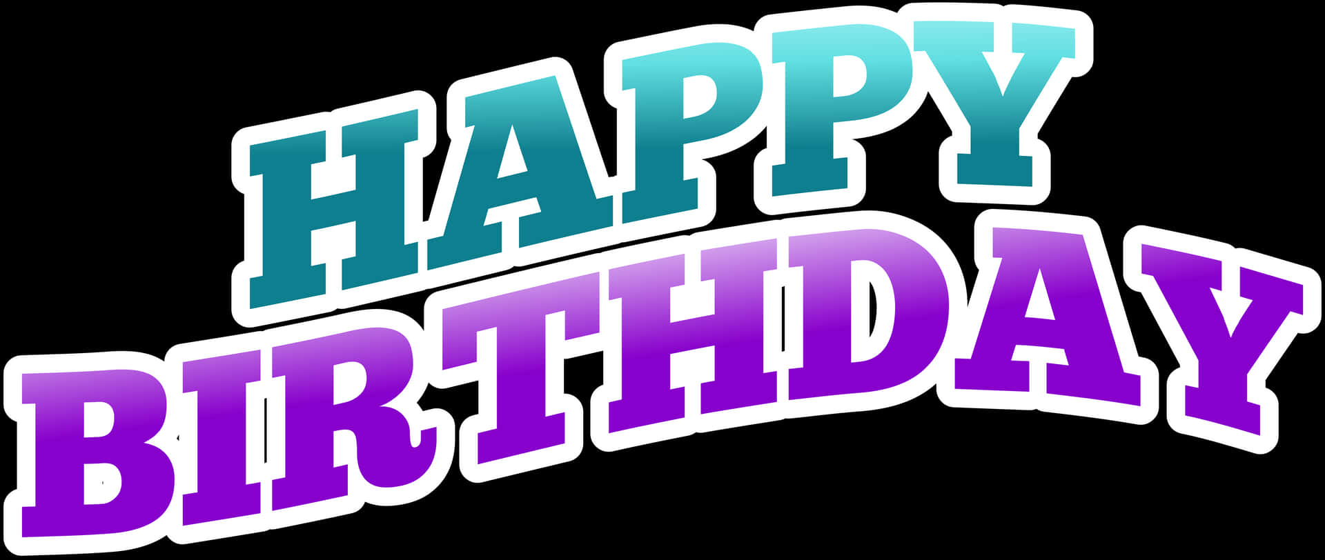 Colorful Happy Birthday Text Banner PNG Image