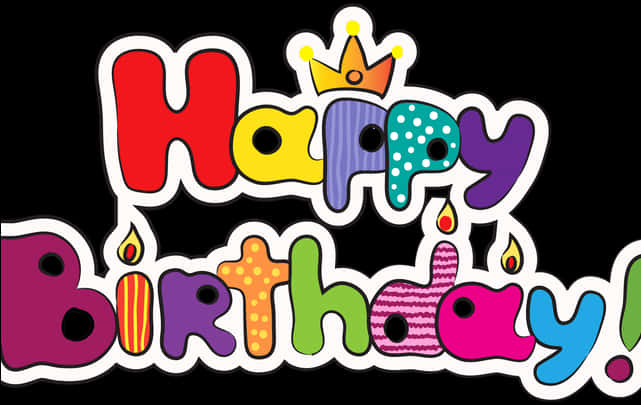 Colorful_ Happy_ Birthday_ Text_ Graphic PNG Image