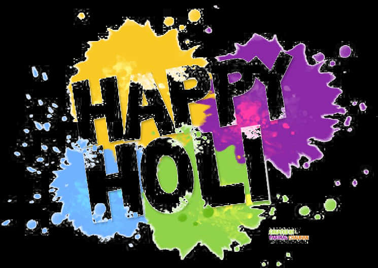 Colorful_ Happy_ Holi_ Greeting PNG Image