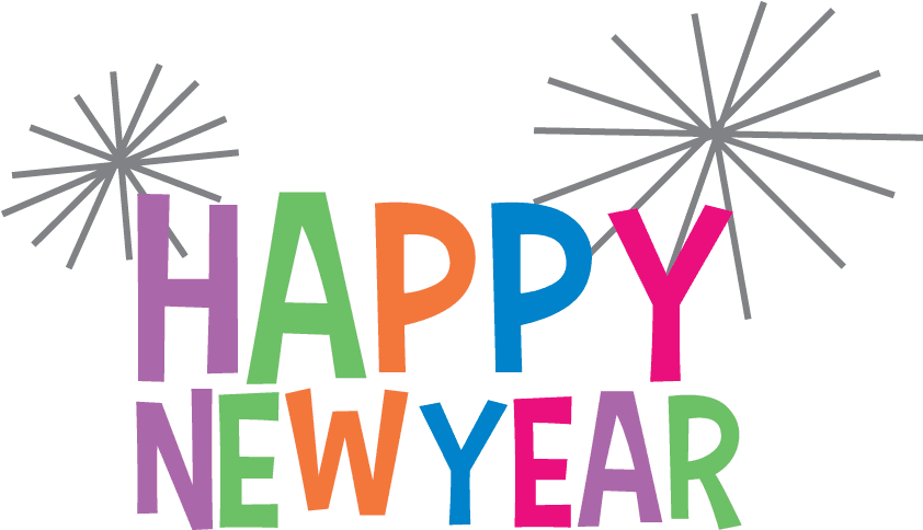 Colorful Happy New Year Greeting PNG Image