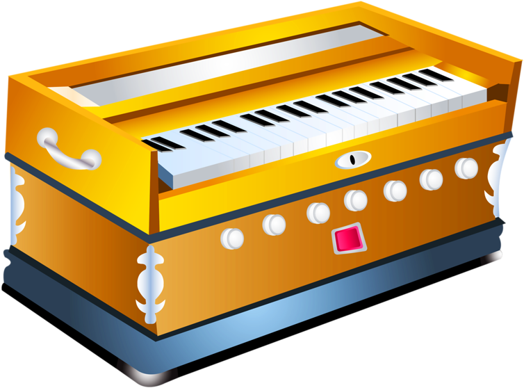 Colorful Harmonium Illustration.png PNG Image