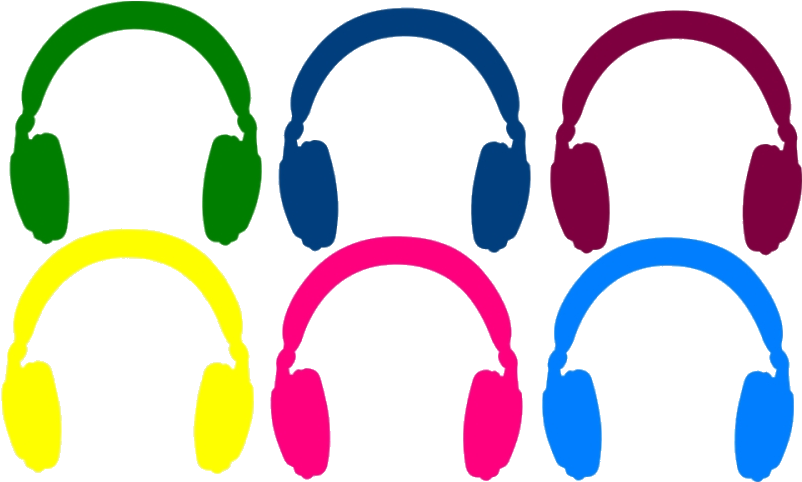 Colorful Headphones Vector Set PNG Image