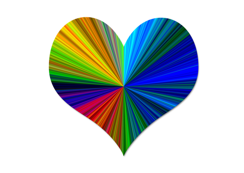 Colorful Heart Abstract PNG Image