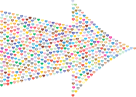 Colorful Heart Arrow Pattern PNG Image