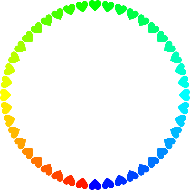 Colorful Heart Spectrum Circle PNG Image