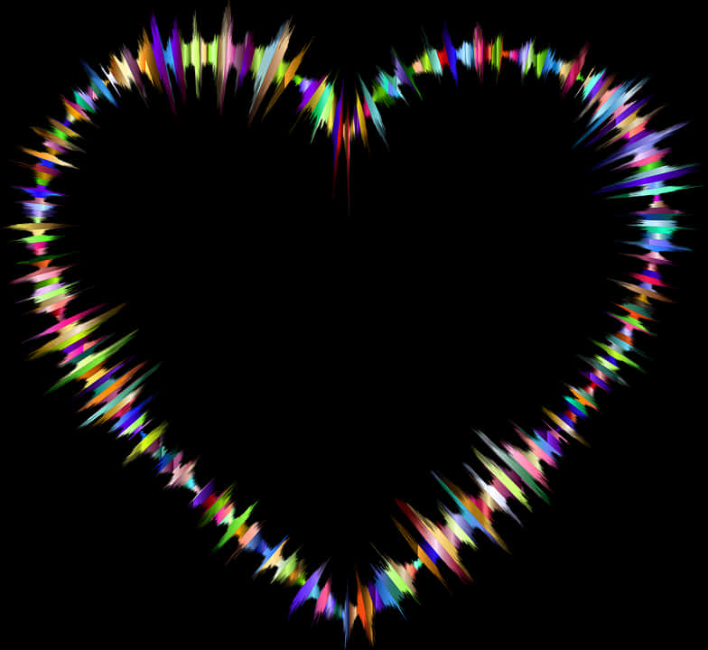 Colorful Heart Spectrum Glow PNG Image