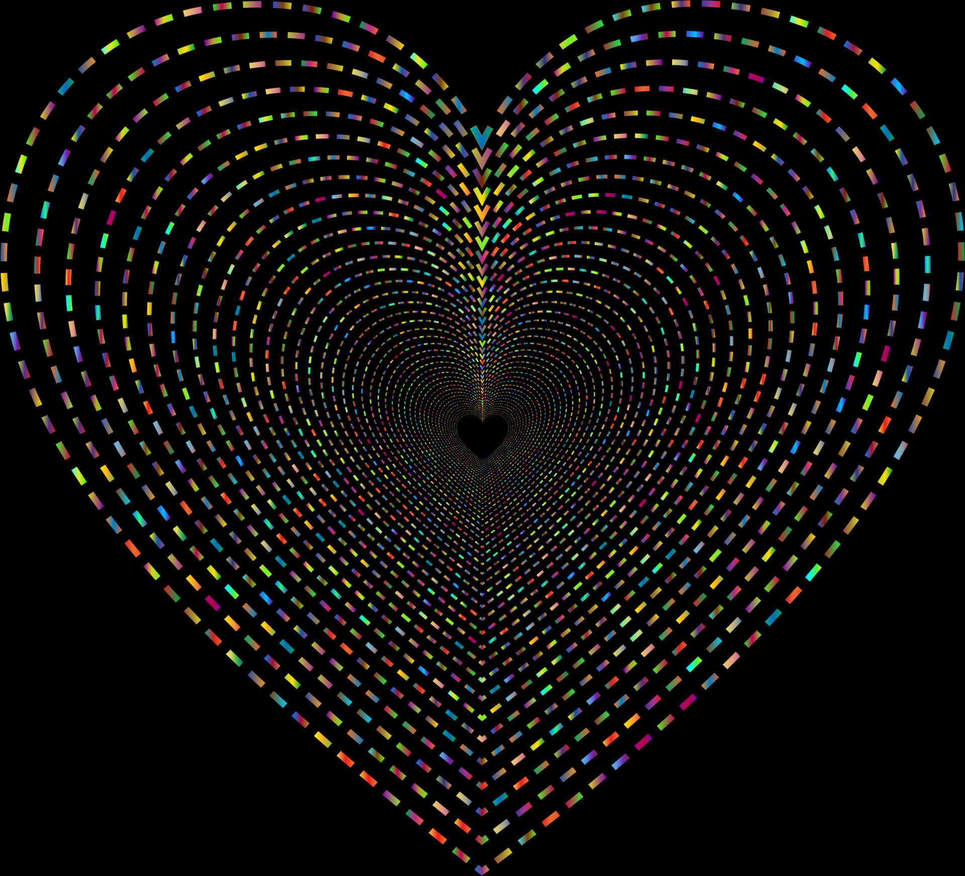 Colorful Heart Vortex Pattern PNG Image