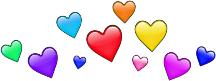 Colorful Hearts Array PNG Image