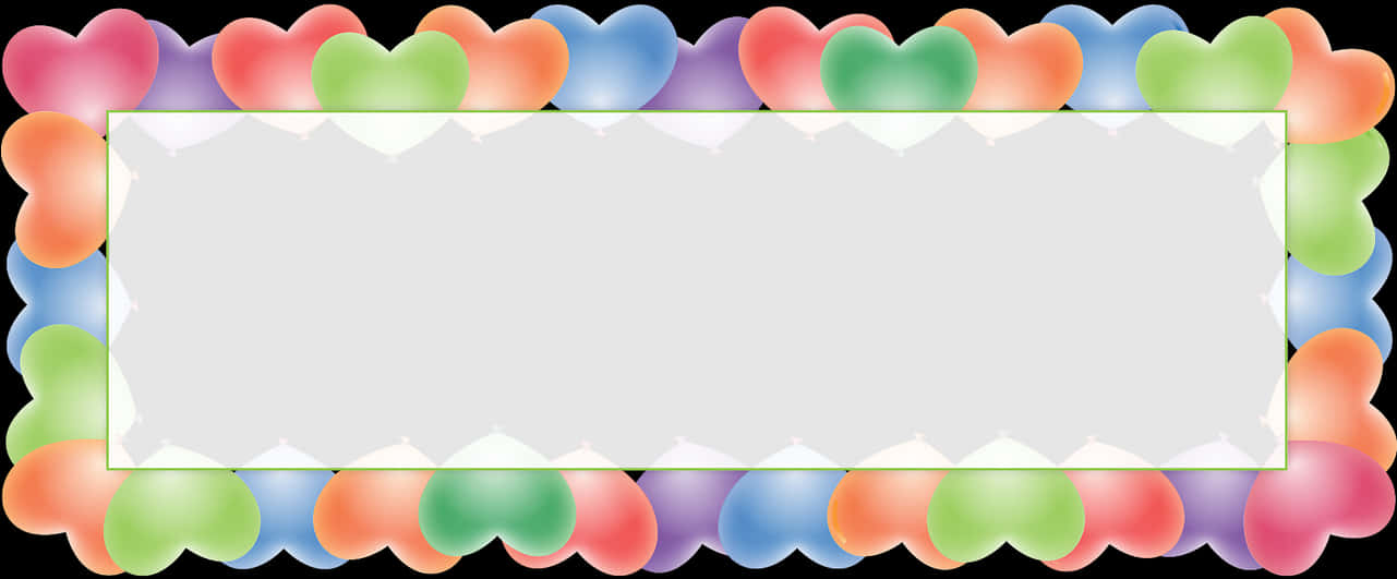 Colorful Hearts Frame PNG Image