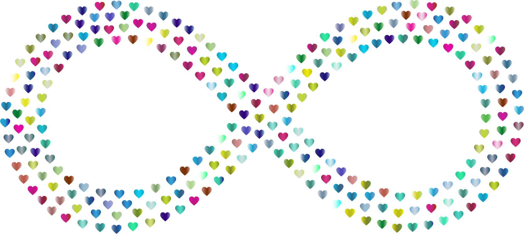 Colorful Hearts Infinity Symbol PNG Image