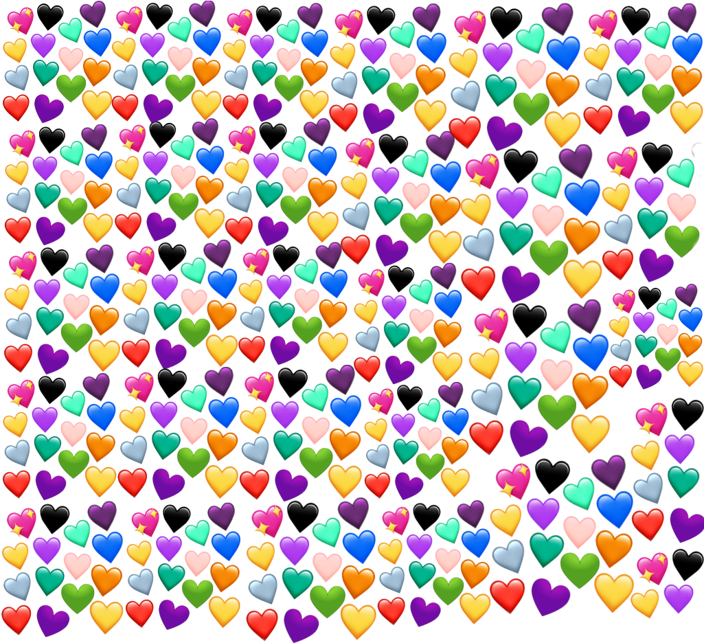 Colorful Hearts Pattern Background PNG Image