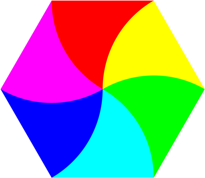 Colorful Hexagon Overlap PNG Image