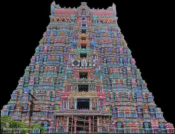 Colorful Hindu Temple Gopuram PNG Image