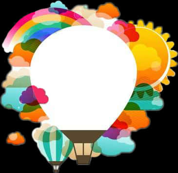 Colorful Hot Air Balloon Creative Backdrop PNG Image