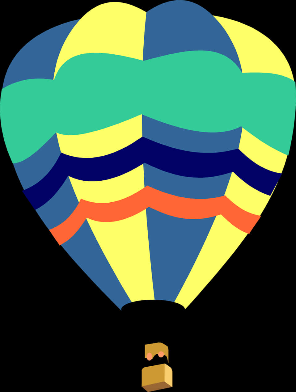 Colorful Hot Air Balloon Illustration PNG Image