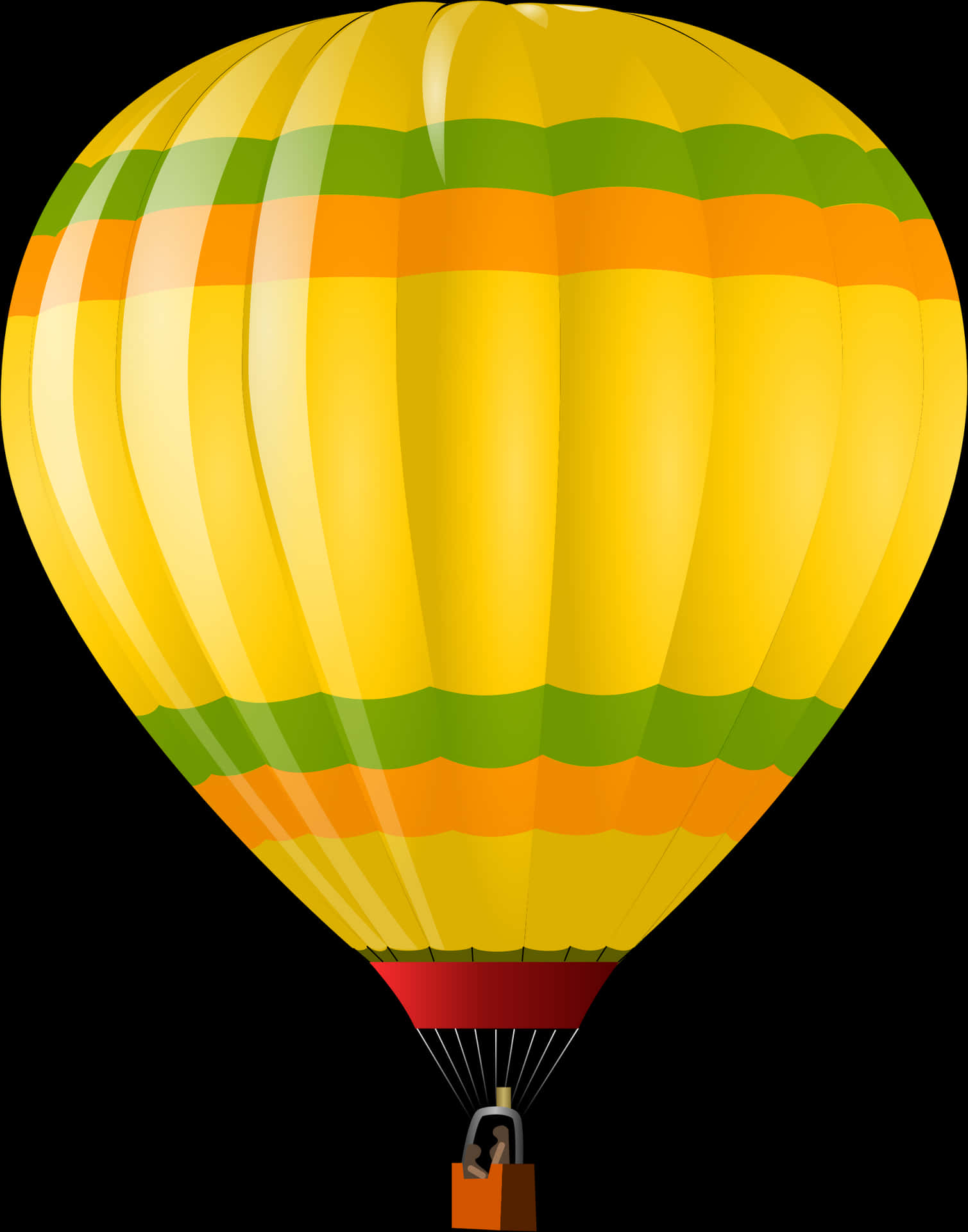 Colorful Hot Air Balloon Illustration PNG Image