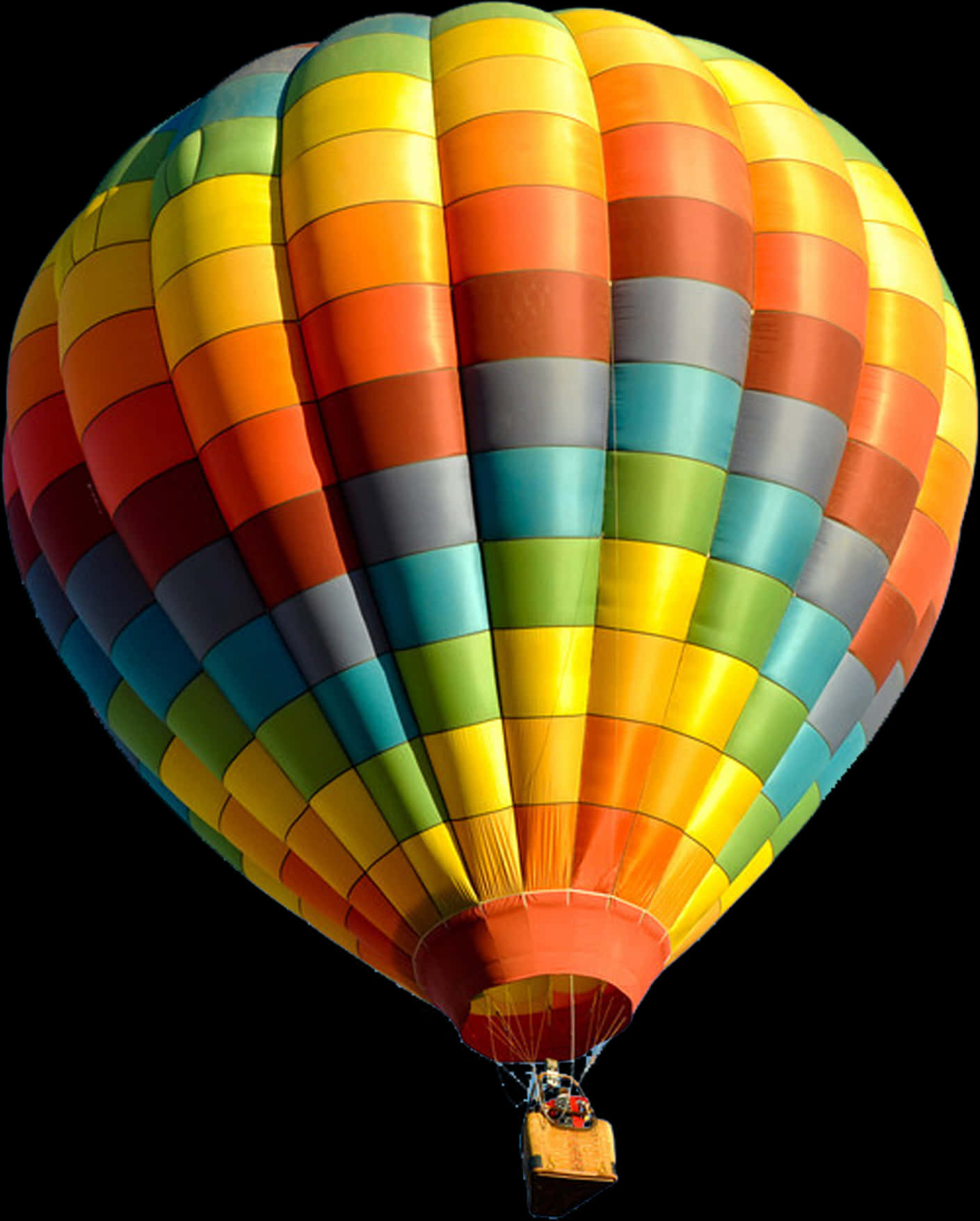 Colorful Hot Air Balloon Transparent Background PNG Image