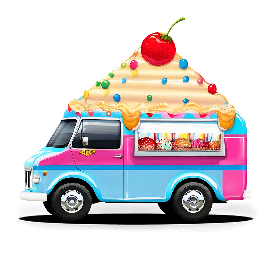 Colorful Ice Cream Truck Art Png Rna PNG Image