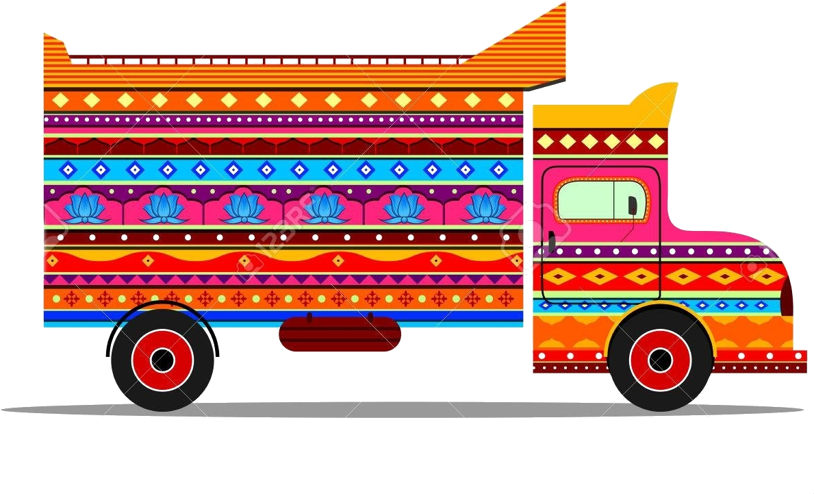 Colorful Indian Truck Art PNG Image