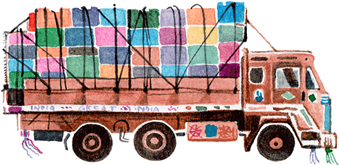 Colorful Indian Truck Art PNG Image