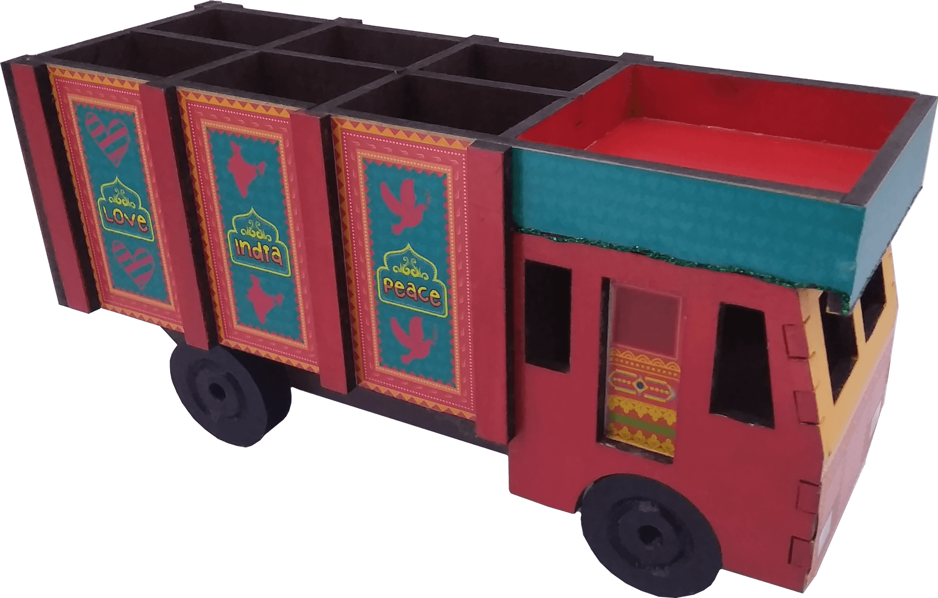 Colorful Indian Truck Model PNG Image