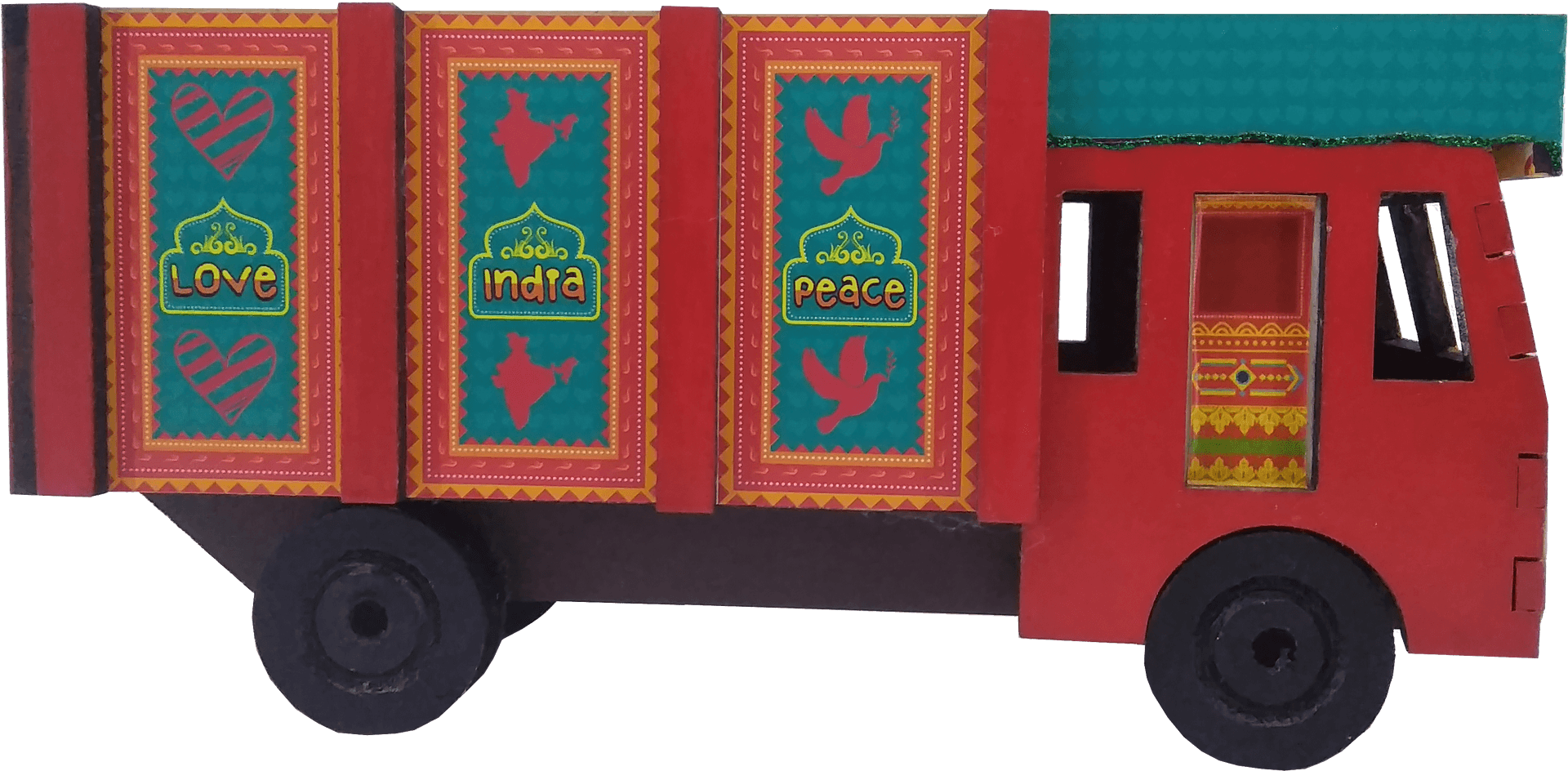 Colorful Indian Truck Model PNG Image