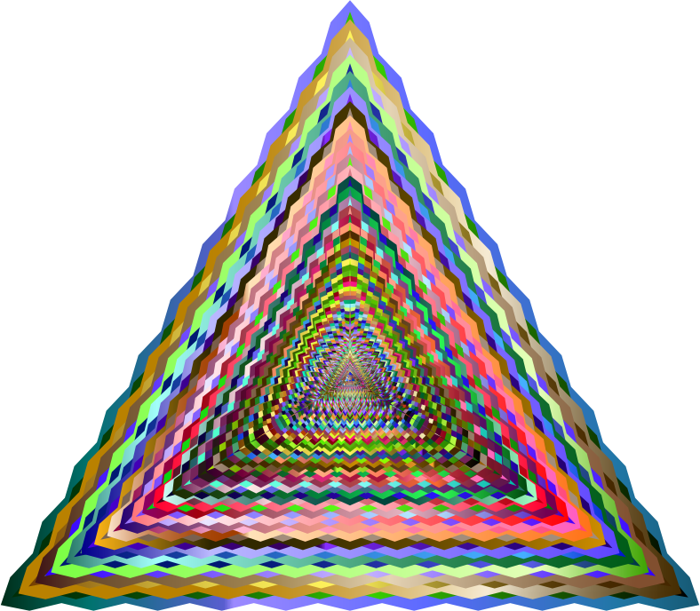 Colorful Infinite Triangle Pattern PNG Image