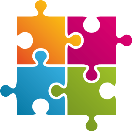 Colorful Interlocking Puzzle Pieces PNG Image