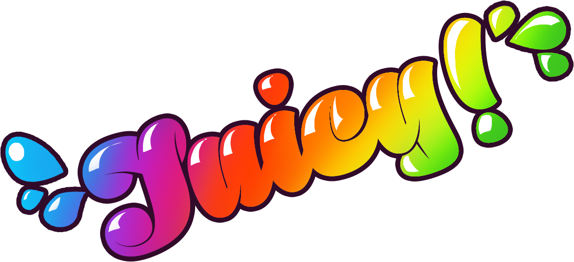 Colorful Juicy Word Art PNG Image