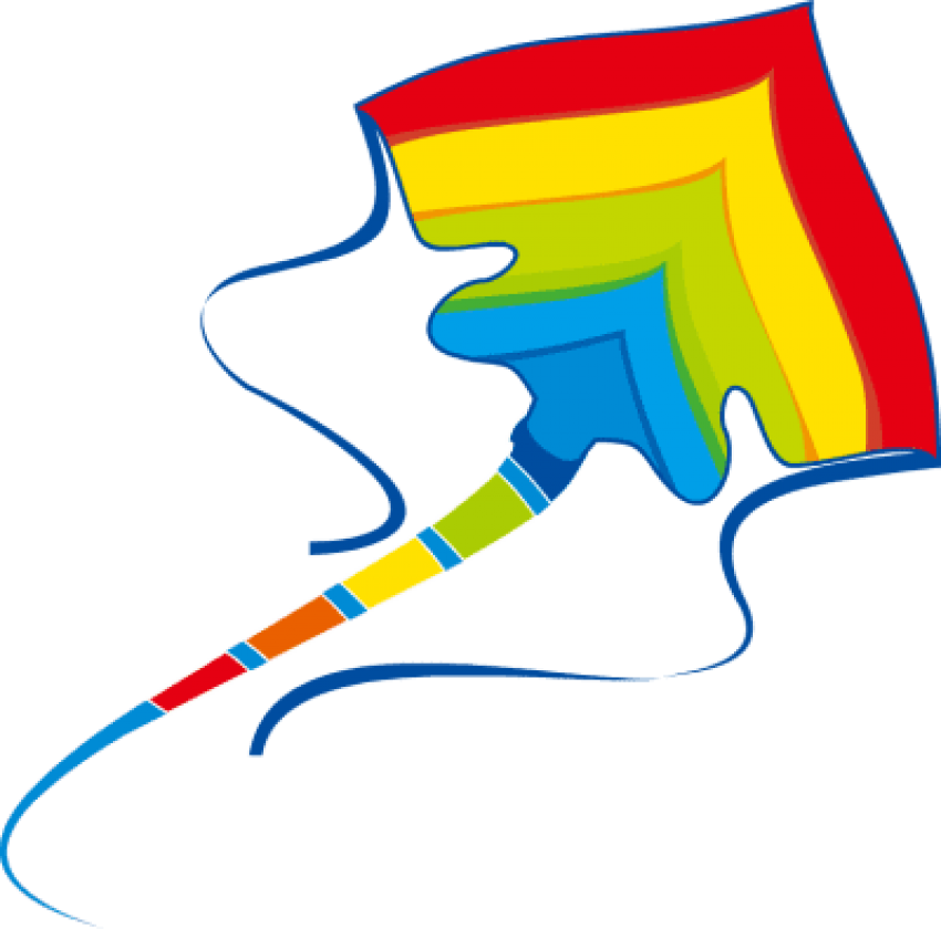 Colorful Kite Flying Illustration PNG Image