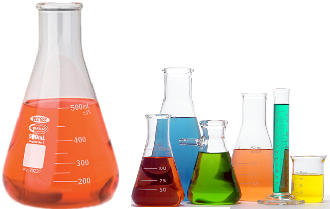 Colorful Laboratory Glassware PNG Image