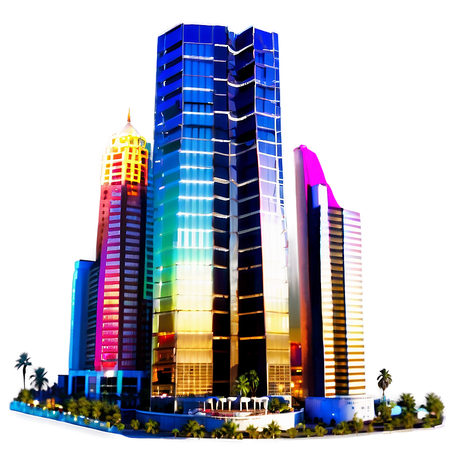 Colorful Las Vegas Skyline Png Opn11 PNG Image