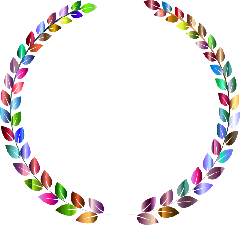 Colorful Laurel Wreath Graphic PNG Image