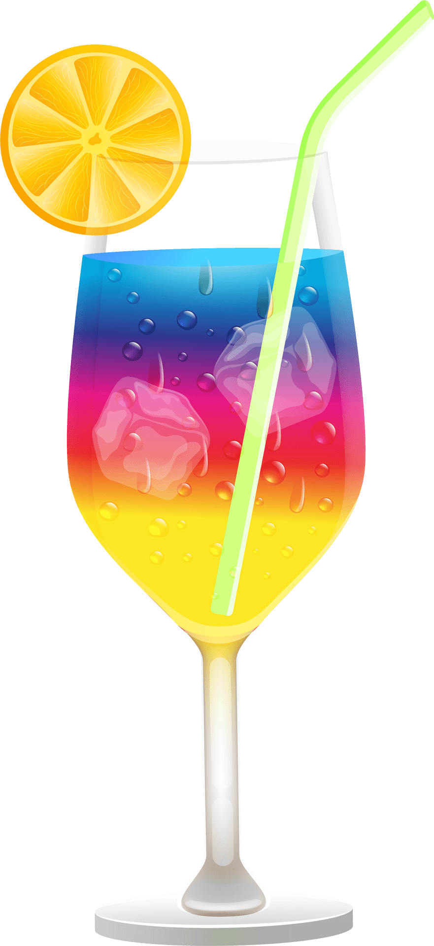 Colorful Layered Cocktail Illustration PNG Image