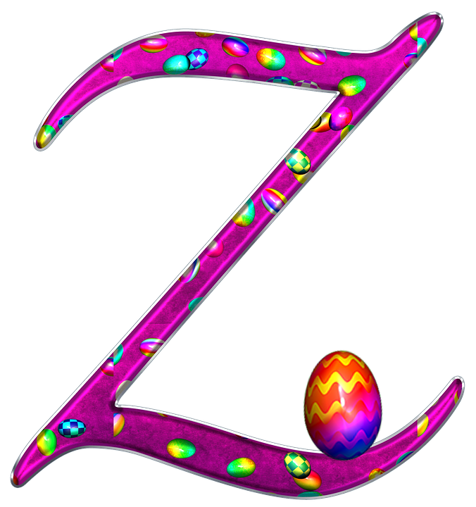 Colorful Letter Zwith Easter Egg PNG Image