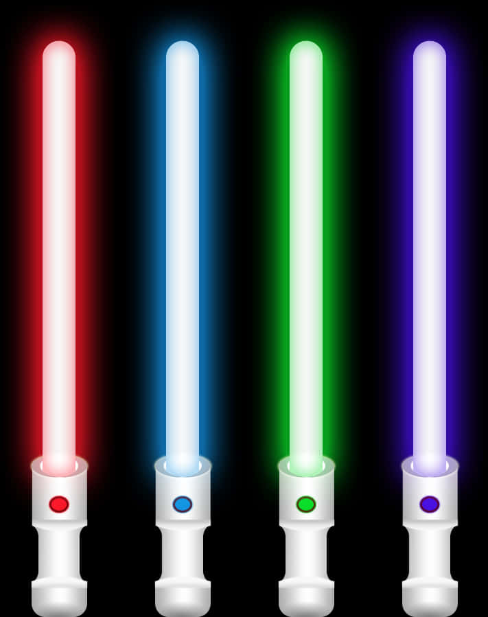 Colorful Lightsabers Array PNG Image