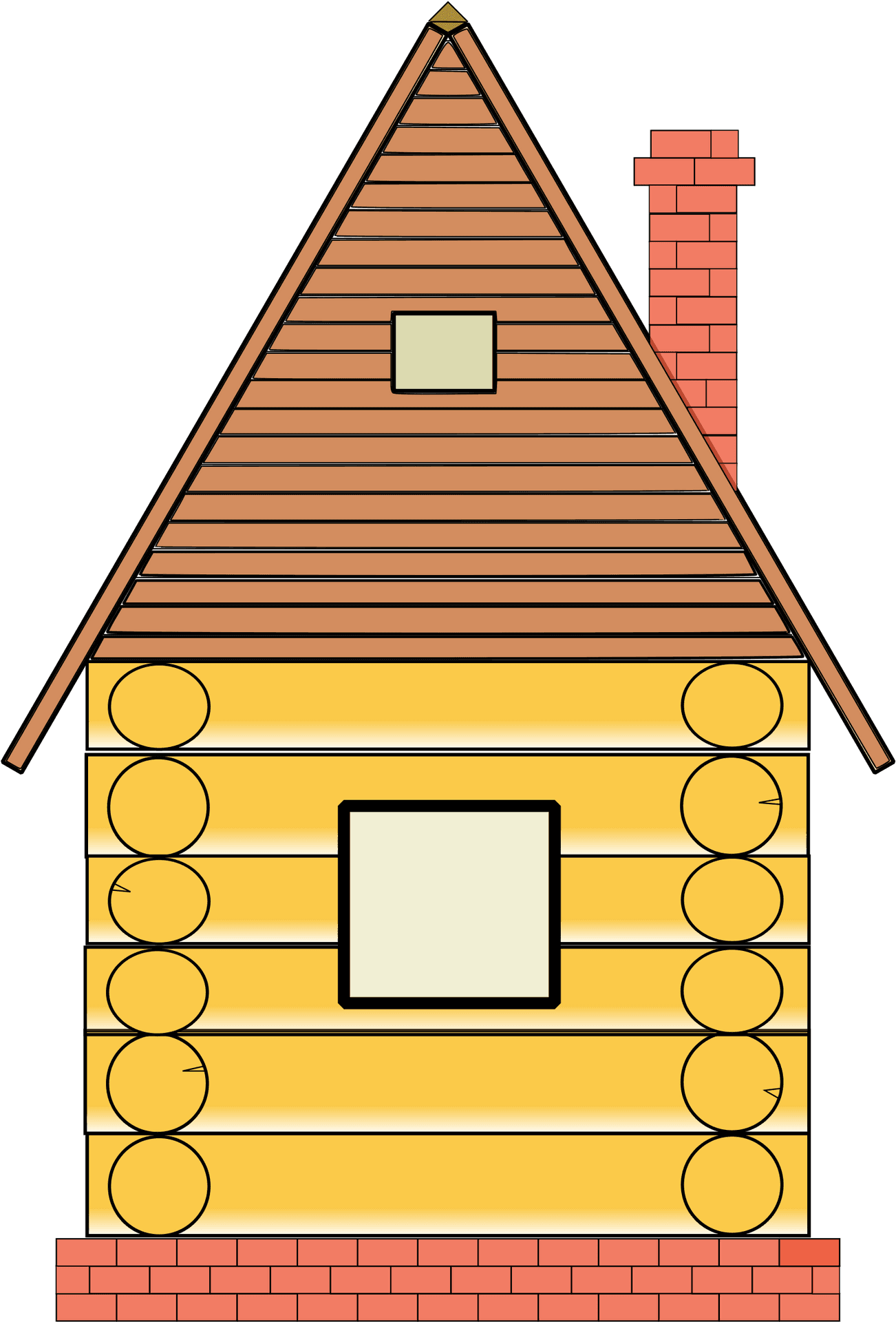 Colorful Log Cabin Clipart PNG Image