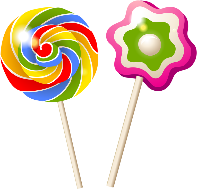 Colorful Lollipops Illustration PNG Image