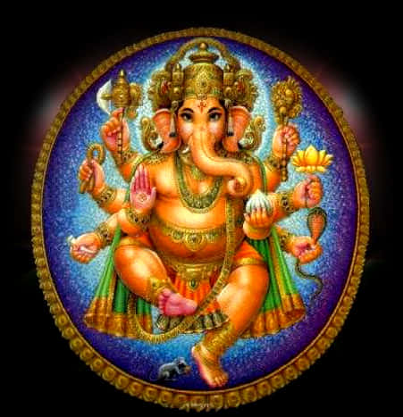 Colorful Lord Ganesh Artwork PNG Image