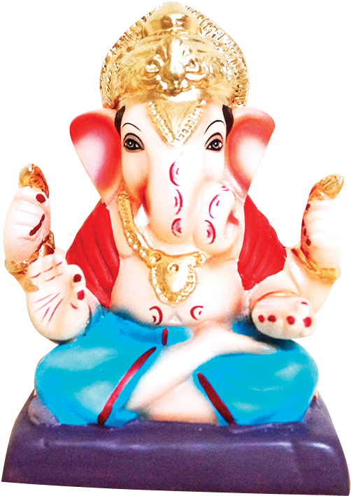 Colorful Lord Ganesh Statue PNG Image