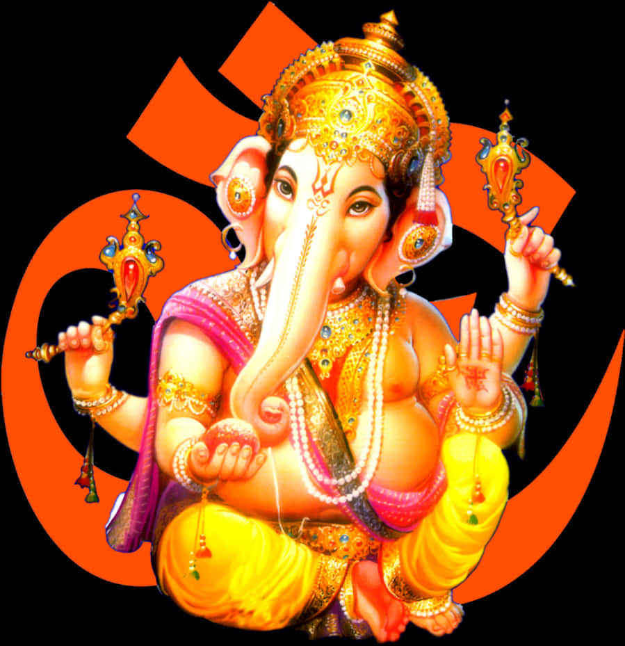 Colorful Lord Ganesha Artwork PNG Image